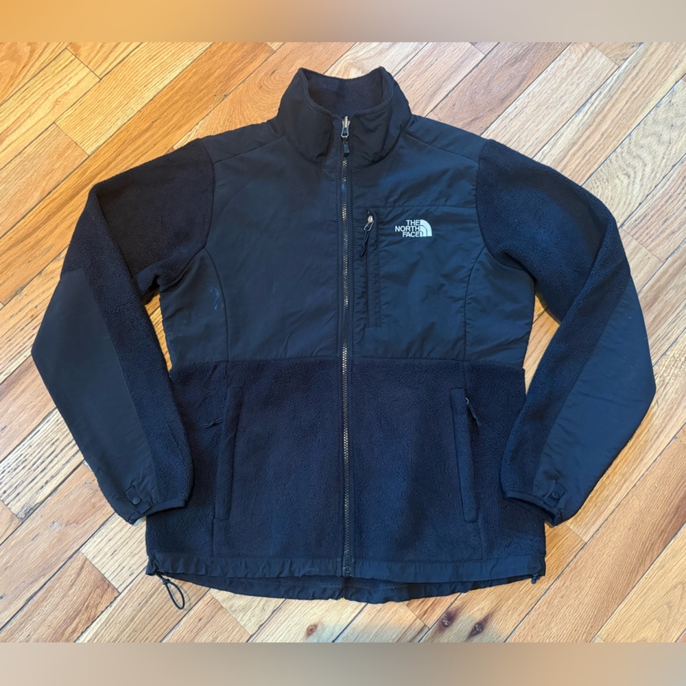 The North Face Denali Fleece Jacket Women’s Large Black Full Zip Embroidered